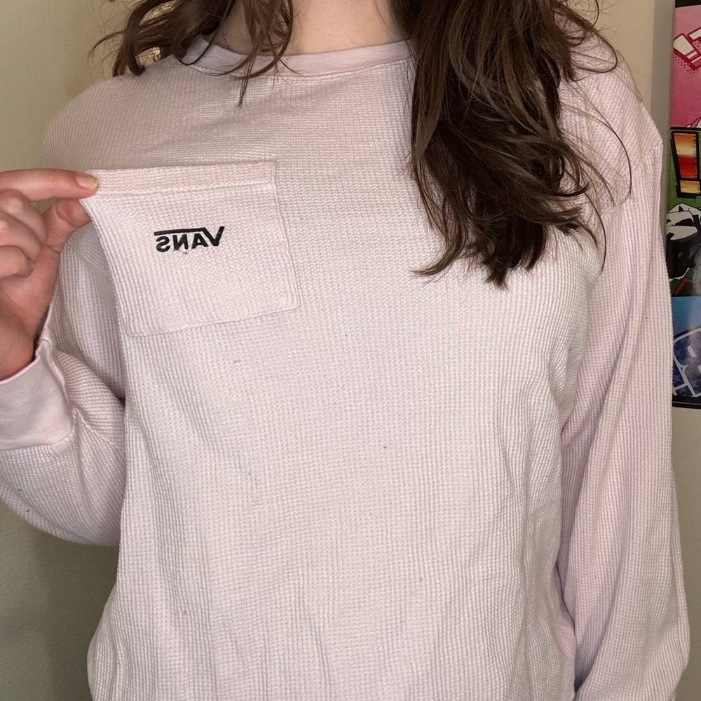 Vans Pink Crew Neck Sweater Soft Cozy Casual